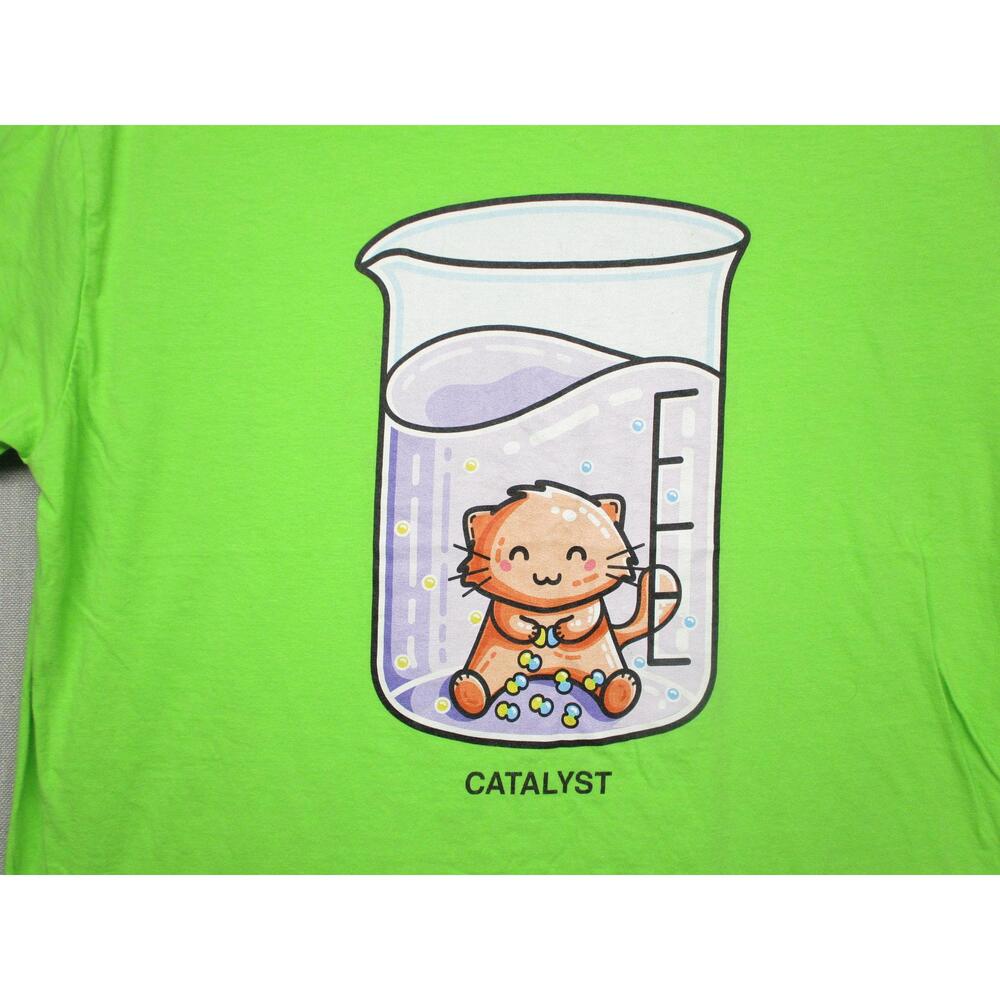 Gildan Green Fun Bold Cartoon Beaker‎ Statement Graphic Tee T-shirt Size XL